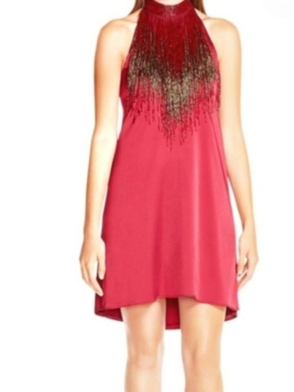 Haute Hippie Silk Dress With beaded Fringe-8 NWOT Rare Find, Designer!